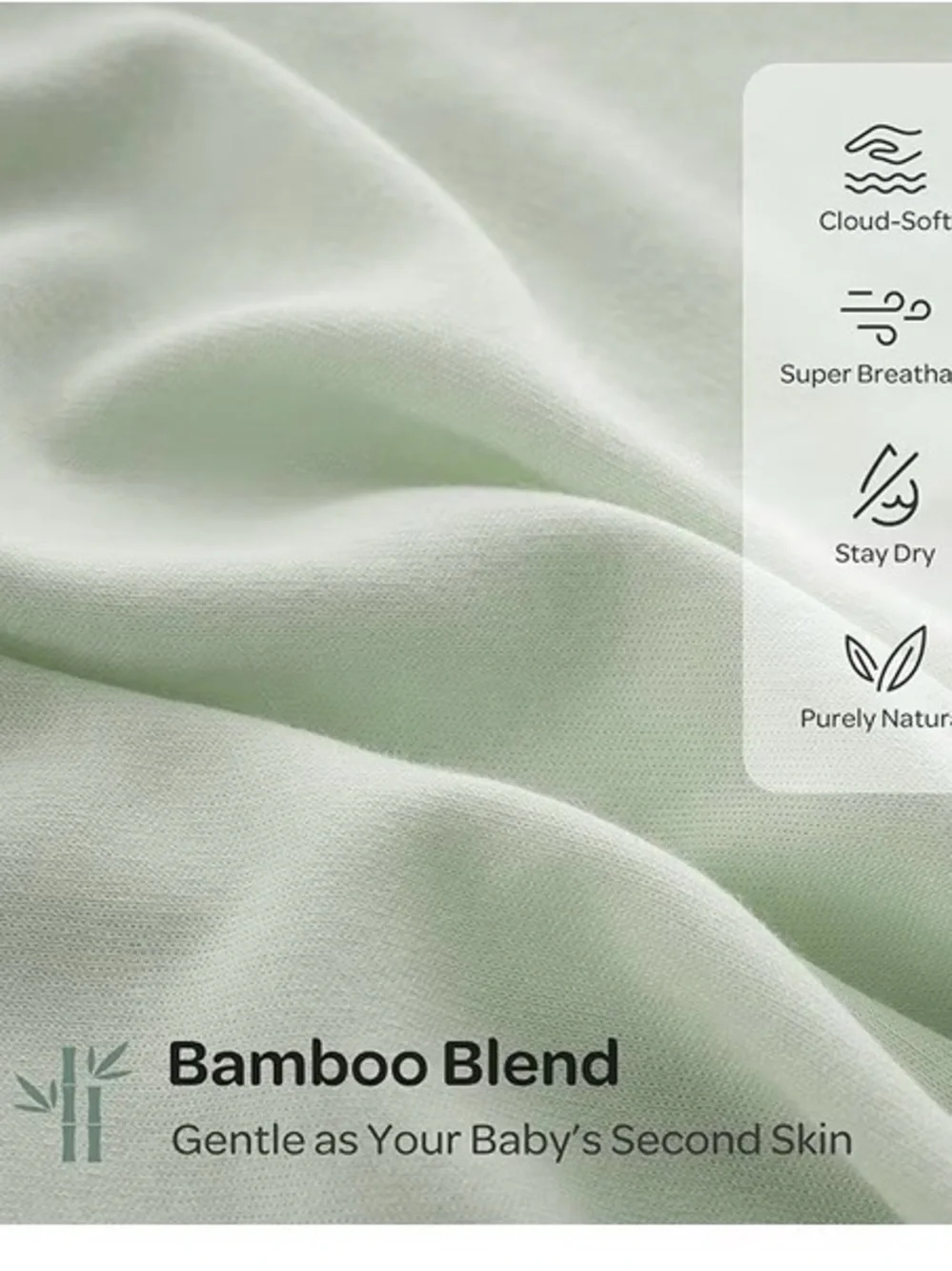 One-Piece Easy Wrap Sleep Sack in Light Green - Bamboo Cotton Blend